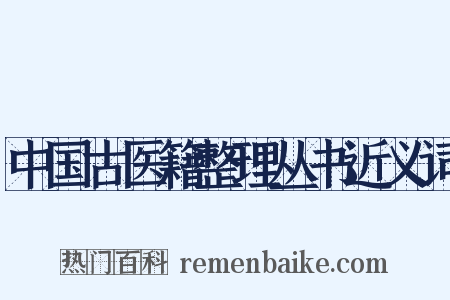 中国古医籍整理丛书近义词是什么意思的图片
